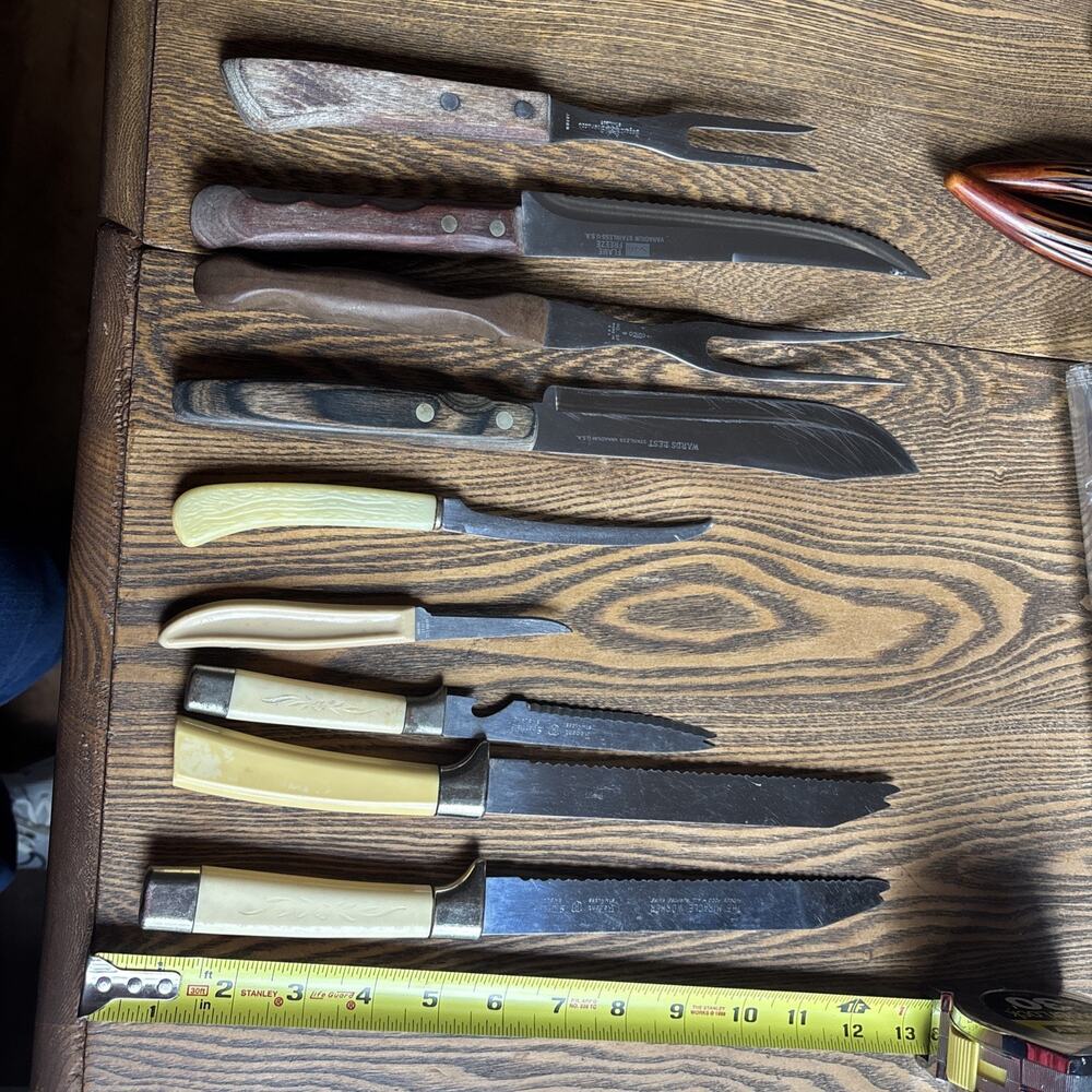 Estate lot of Knives Mixed Lot of 9 chef, Regent Sheffield,Sherwood, Cutco,Japan